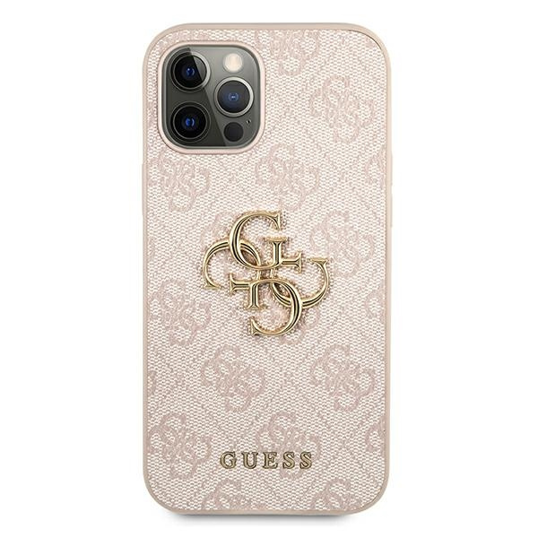 Guess GUHCP12M4GMGPI iPhone 12/12 Pro6,1" różowy/pink hardcase 4G Big Metal Logo