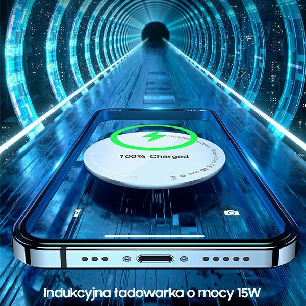 USAMS Ład. indukcyjna US-CD160 magneticW2 15W aluminiowa iPhone 12 series srebrny/silver CD160DZ01