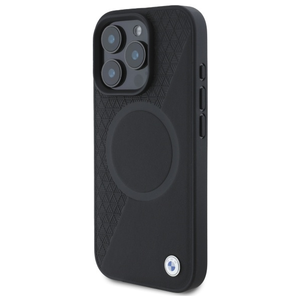 BMW BMHMP16X23RTPK iPhone 16 Pro Max      6.9" czarny/black hardcase Sign Leather Half Textured And Circle MagSafe