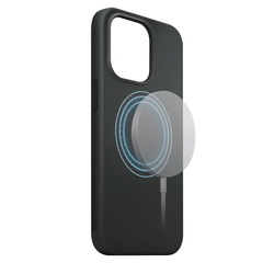 XQISIT NP SILICONE CASE ANTI BAC MAGSAFE, RECYCLED FOR IPHONE 15 PLUS BLACK
