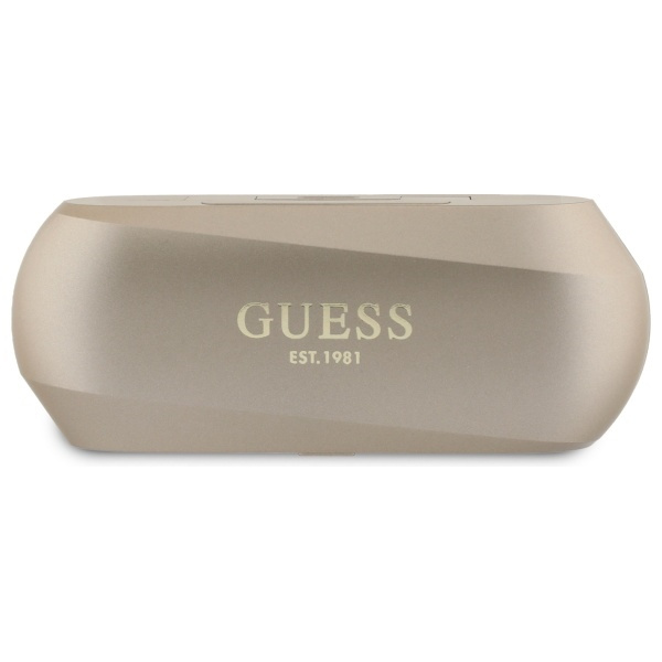 Guess słuchawki Bluetooth GUTWSC2MCDSD   TWS + stacja dokująca złoty/gold Elongated Metalic Printed Logo