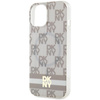 DKNY DKHMP15SHCPTSE iPhone 15 / 14 / 136.1" beżowy/beige hardcase IML Checkered Mono Pattern & Printed Stripes MagSafe