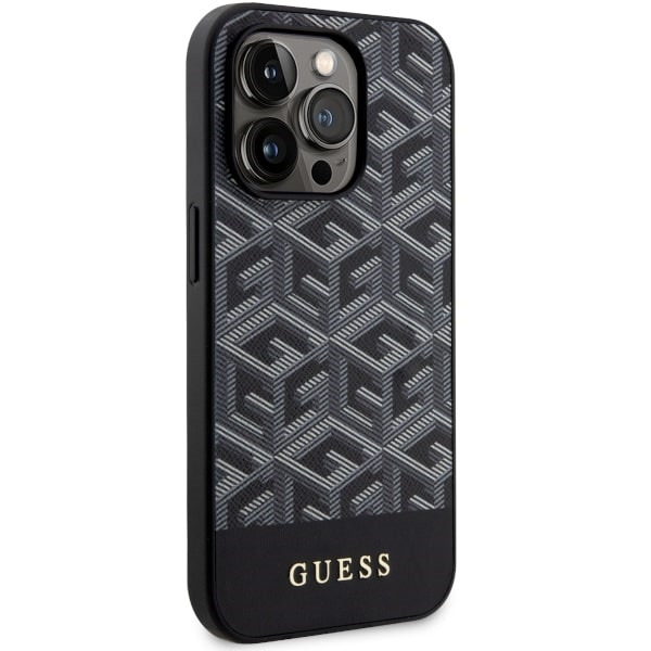 Guess GUHMP14LHGCFSEK iPhone 14 Pro 6.1"czarny/black hardcase GCube Stripes MagSafe