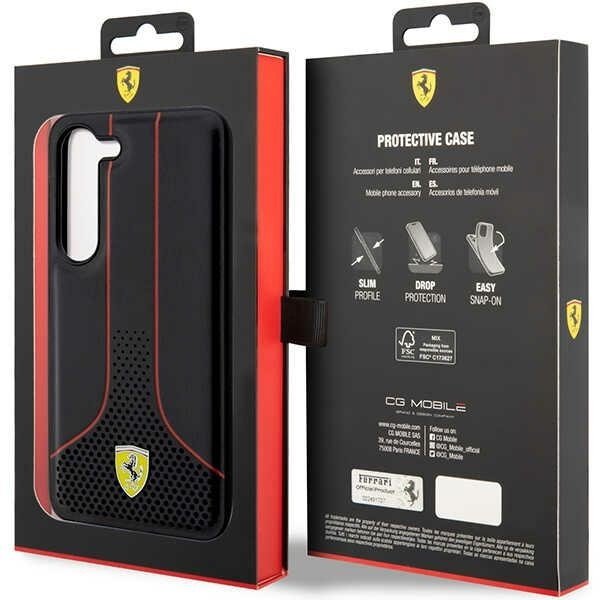 Etui Ferrari Perforated 296 P na Samsung Galaxy S23+ - czarne