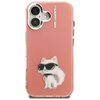 Etui Karl Lagerfeld IML Aquarelle        Choupette & Logo do iPhone 16 różowy