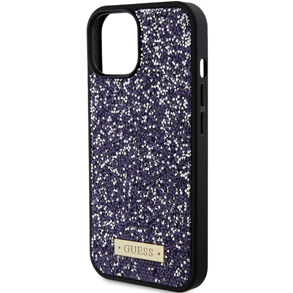 Guess GUHCP15SPFGSBSP iPhone 15 / 14 / 13 6.1" fioletowy/purple hardcase Rhinestone Metal Logo