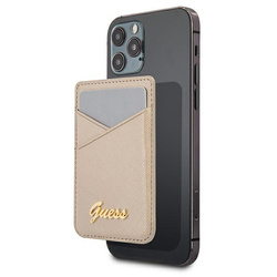 Guess Wallet Card Slot GUWMSSASLGOMagSafe Saffiano złoty/gold