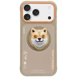 Etui Nimmy Glasses Cool Dog MagSafe do iPhone 17 Pro Max beżowy