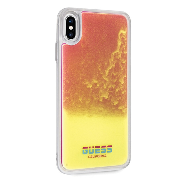 Guess GUHCI65GLCPI iPhone Xs Max różowy/pink hard case California Glow in the dark