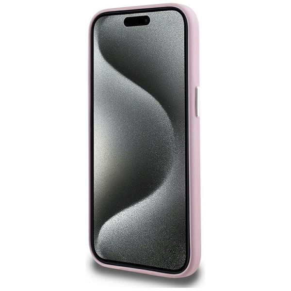Etui Karl Lagerfeld FW Metal Plate       MagSafe do iPhone 15 różowy