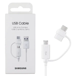 Kabel USB Samsung Combo USB Typ C i Micro USB Biały Box