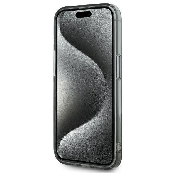 Karl Lagerfeld KLHMP15LHLSCHK iPhone 15   Pro 6.1" czarny/black hardcase IML Metal Choupette Head MagSafe
