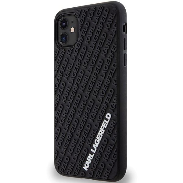 Etui Karl Lagerfeld 3D Rubber Multi Logo do iPhone 11 / Xr - czarne