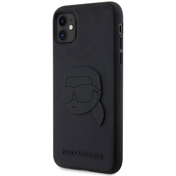 Etui Karl Lagerfeld Rubber Karl Head 3D na iPhone 11 / Xr - czarne