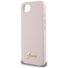 Etui Guess Silicone Script Metal Logo    MagSafe do iPhone 16e różowy