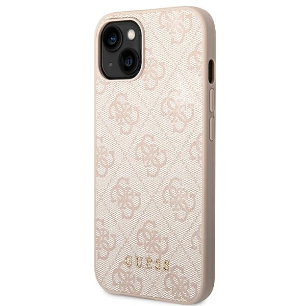 Guess GUHCP14SG4GFPI iPhone 14 / 15 / 136.1" różowy/pink hard case 4G Metal Gold Logo