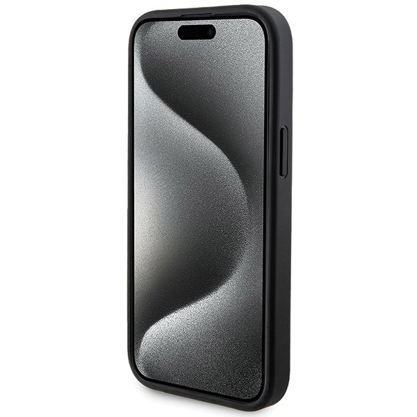 Zestaw Guess GUBPM5P15S4GEMGK iPhone15 6.1" hardcase + Powerbank 5000mAh MagSafe czarny/black 4G Metal Logo