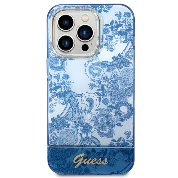 Guess GUHCP14XHGPLHB iPhone 14 Pro Max6,7" niebieski/blue hardcase Porcelain Collection