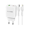 BLUE POWER WALL CHARGER PD20W+QC3.0 WHITE LIGHTNING CABLE