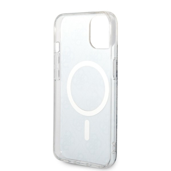 Zestaw Guess GUBPP14SH4EACSB Case+ Charger iPhone 14 / 15 / 13 6,1" niebieski/blue hard case 4G Print MagSafe
