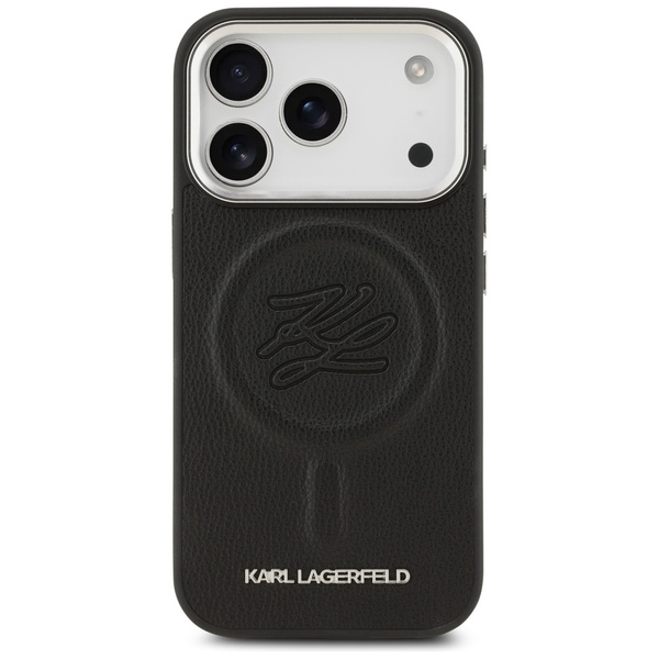 Etui Karl Lagerfeld Initial & Metal Logo MagSafe do iPhone 17 Pro Max czarny