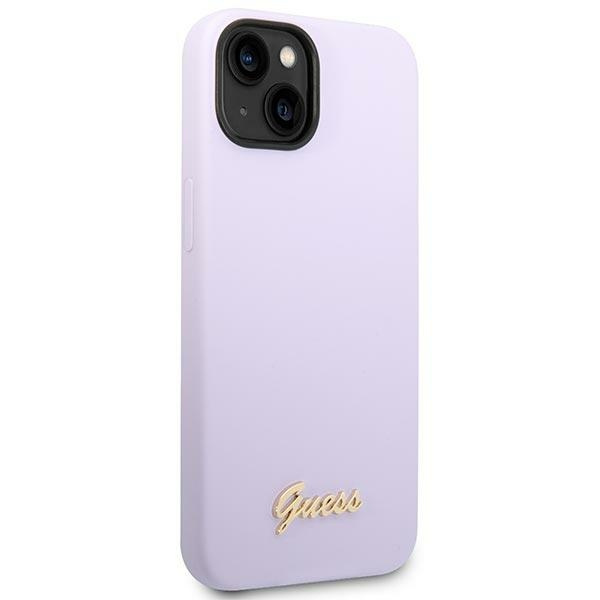 Guess GUHCP14SSLSMU iPhone 14 / 15 / 13 6.1" fioletowy/purple hard case Silicone Vintage Gold Logo