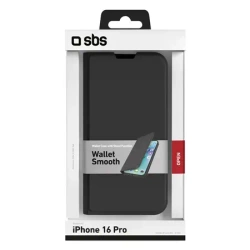 SBS Book Wallet Smooth Case for iPhone 16 Pro Black