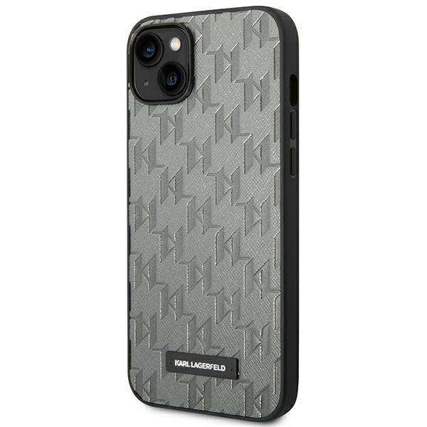 Karl Lagerfeld KLHCP14SSAKLHPG iPhone 14 6.1 "hardcase gray / gray Saffiano Mono Metal Logo
