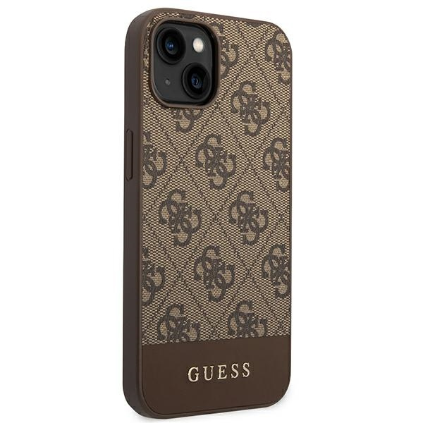 Guess GUHCP14MG4GLBR iPhone 14 Plus / 15 Plus 6.7" brązowy/brown hard case 4G Stripe Collection