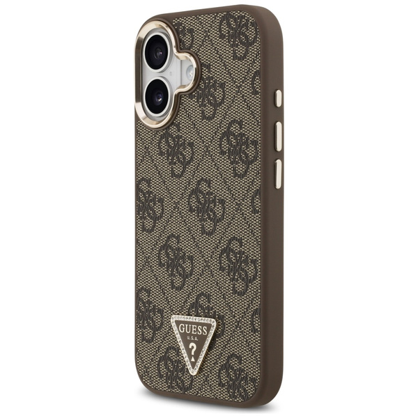 Etui Guess 4G Triangle Logo MagSafe do   iPhone 17 brązowy złoty