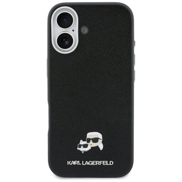 Etui Karl Lagerfeld Karl & Choupette     Head Pins Saffiano MagSafe do iPhone 17 czarny