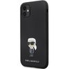 Etui Karl Lagerfeld Silicone Ikonik Metal Pin na iPhone 11 / Xr - czarne