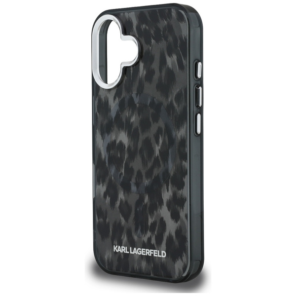 Etui Karl Lagerfeld IML Leopard Pattern  MagSafe do iPhone 16 czarny
