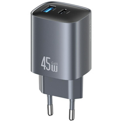 Ładowarka sieciowa USAMS CC290 T66 45W   GaN 1xUSB-A 1xUSB-C tarnish