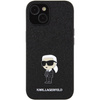 Etui Karl Lagerfeld Fixed Glitter Ikonik Logo Metal Pin do iPhone 15 - czarne