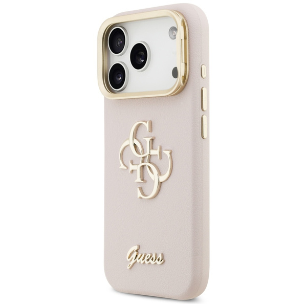 Etui Guess Grained Big 4G & Stand Camera do iPhone 17 Pro różowy