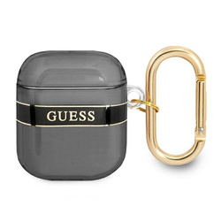 GUESS  GUA2HHTSK AIRPODS 1/2 COVER CZARNY/BLACK STRAP COLLECTION