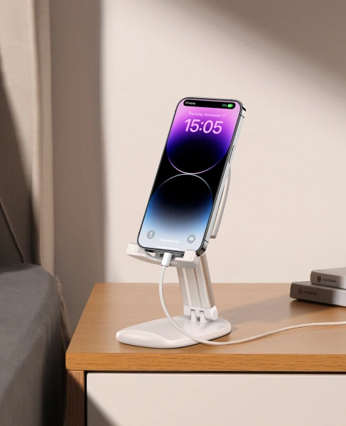 Joyroom JR-ZS371 foldable stand for phone and tablet with height adjustment - white