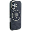 Etui Guess IML Metal Glitter 4G Circle   Triangle MagSafe do iPhone 16 czarny
