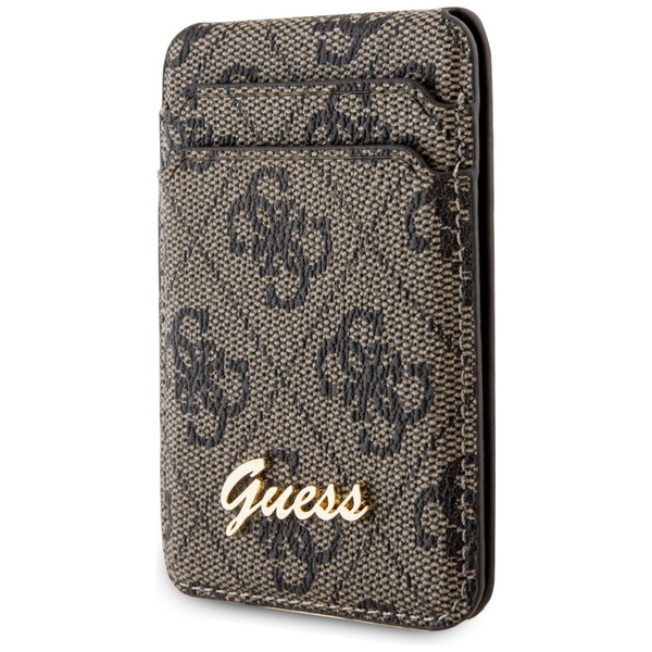 Guess Wallet Card Slot Stand GUWMSHG4SHW brązowy/brown MagSafe 4G Classic Logo