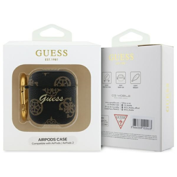 Guess GUA2PG4GPK AirPods 1/2 cover       czarny/black 4G Hook