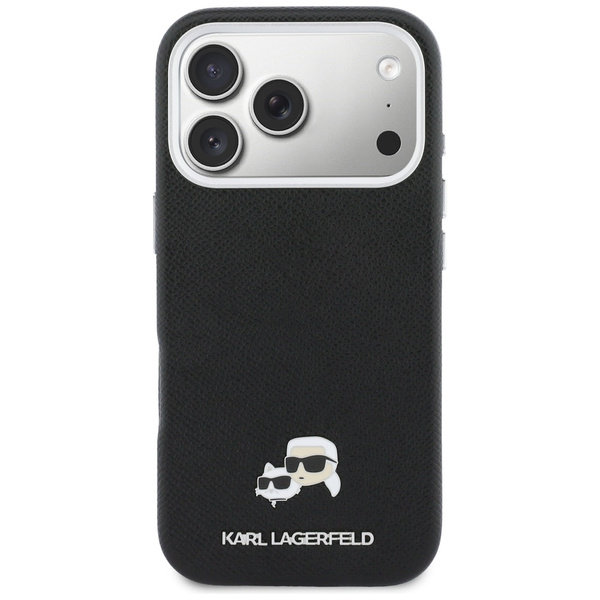 Etui Karl Lagerfeld Karl & Choupette     Head Pins Saffiano MagSafe do iPhone 17 Pro czarny