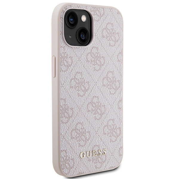 Guess GUHCP15SG4GFPI iPhone 15 / 14 / 136.1" różowy/pink hard case 4G Metal Gold Logo