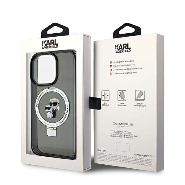 Etui Karl Lagerfeld Ring Stand Karl&Choupettte MagSafe na iPhone 14 Pro Max - czarne