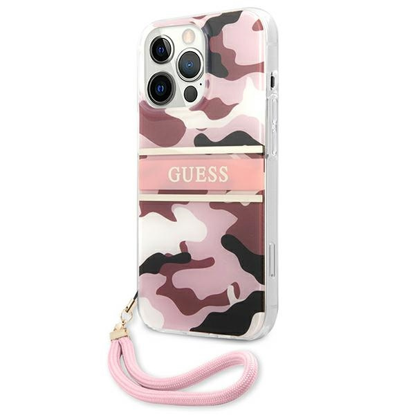 Guess GUHCP13LKCABPI iPhone 13 Pro / 136,1" różowy/pink hardcase Camo Strap Collection