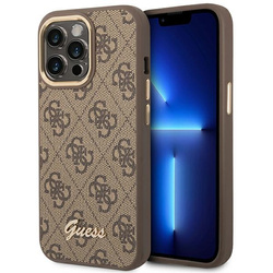 Guess GUHCP14LHG4SHW iPhone 14 Pro6,1" brązowy/brown hard case 4G Vintage Gold Logo