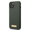 Guess GUHMP13MSBPLA iPhone 13 / 14 / 15 6.1" zielony/khaki hard case Silicone Logo Plate MagSafe