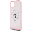 Karl Lagerfeld KLHMP15SHMRSKCP iPhone 15 6.1" pink/pink hardcase Ring Stand Karl&amp;Choupette MagSafe