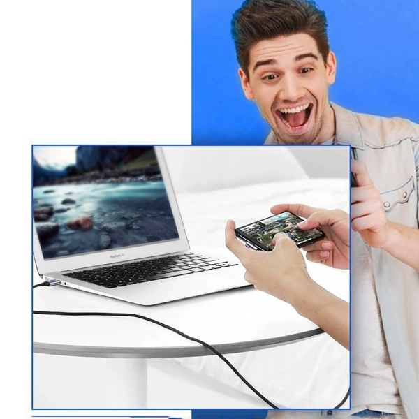 Kabel Ugreen US284 70255 USB-A (prosty) / USB-C (kątowy) 3A 3m - szary