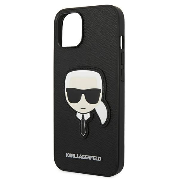 Etui Karl Lagerfeld Saffiano Karl's Head Patch na iPhone 14 Plus - czarne